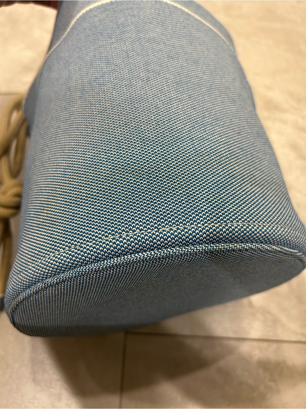 NWOT! ROTHY’S Light Blue Canvas Bucket Bag with Rope Handle - Picture 10 of 10